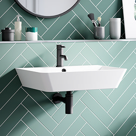 Arezzo Thin Edge Wall Hung Basin (600mm Wide - Matt White)