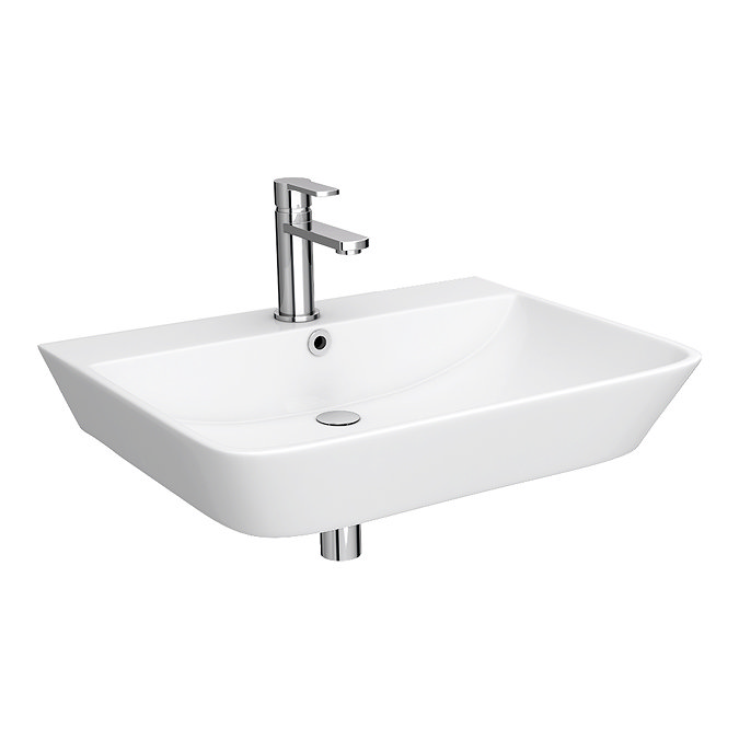 Arezzo Thin Edge Wall Hung Basin (600mm Wide - Gloss White)