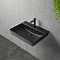 Arezzo Thin Edge Wall Hung Basin (600mm Wide - Matt Black)