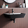 Arezzo Thin Edge Wall Hung Basin (600mm Wide - Matt Black)