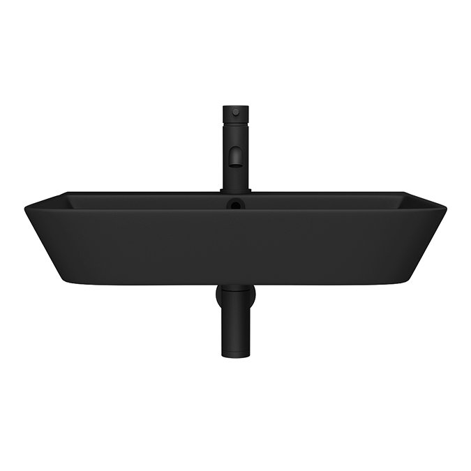 Arezzo Thin Edge Wall Hung Basin (600mm Wide - Matt Black)