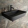 Arezzo Thin Edge Wall Hung Basin (600mm Wide - Matt Black)