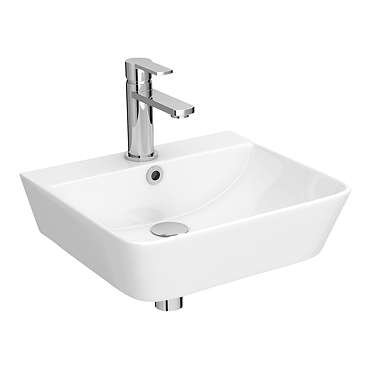 Arezzo Thin Edge Wall Hung Cloakroom Basin (400mm Wide - Gloss White)