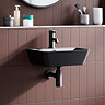 Arezzo Thin Edge Wall Hung Cloakroom Basin (400mm Wide - Matt Black)