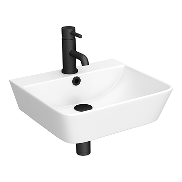 Arezzo Thin Edge Wall Hung Cloakroom Basin (400mm Wide - Matt White)