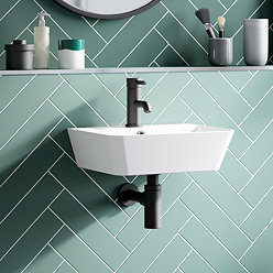 Arezzo Thin Edge Wall Hung Cloakroom Basin (400mm Wide - Matt White)
