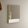 Arezzo Thin Frame 500 x 700mm Rectangular Mirror - Brushed Brass