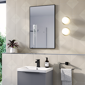 Arezzo Thin Frame 500 x 800mm Rectangular Mirror - Matt Black