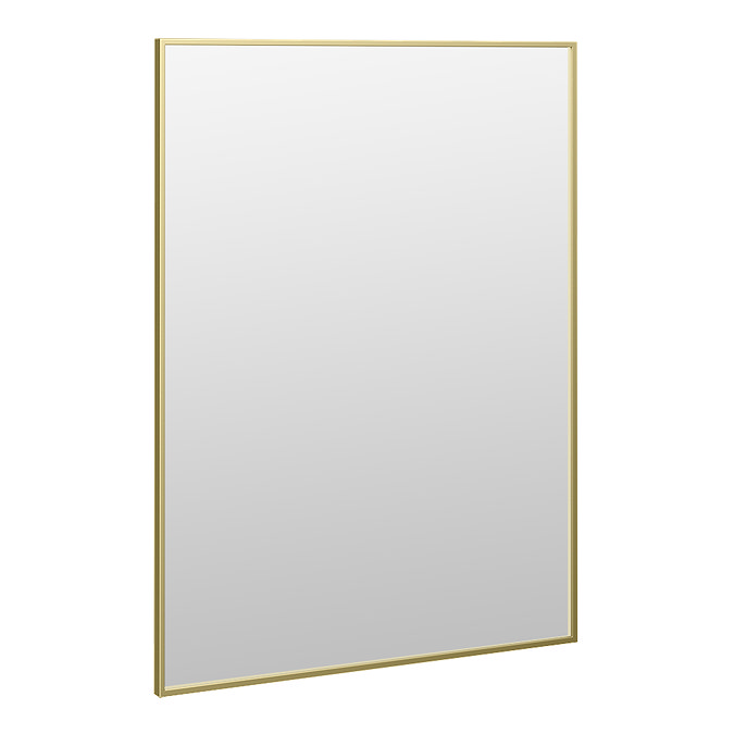 Arezzo Thin Frame 600 x 800mm Rectangular Mirror - Brushed Brass