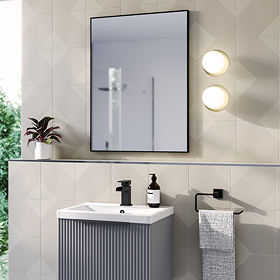 Arezzo Thin Frame 600 x 800mm Rectangular Mirror - Matt Black