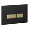 Arezzo Toilet Cistern Frame with Matt Black and Brushed Brass Flush Plate feat. Square Buttons