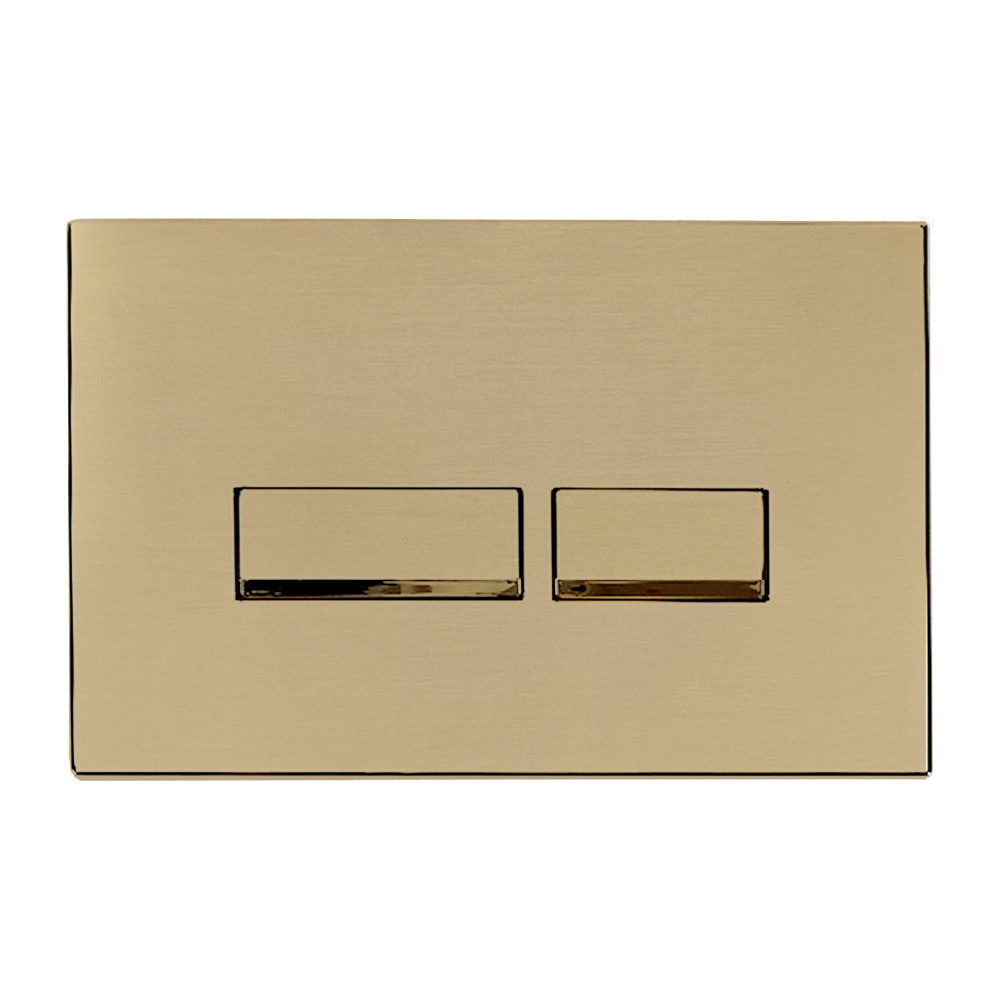 Arezzo Toilet Cistern Frame with Brushed Brass Dual Flush Plate for