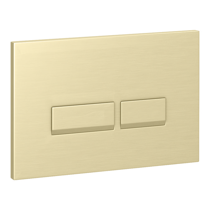 Arezzo Toilet Cistern Frame with Brushed Brass Dual Flush Plate for Wall Hung Pans - Square Buttons