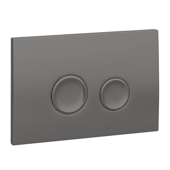 Arezzo Toilet Cistern Frame with Brushed Gunmetal Grey Dual Flush Plate for Wall Hung Pans - Round Buttons