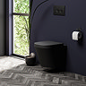 Arezzo Toilet Cistern Frame with Matt Black Dual Flush Plate for Wall Hung Pans - Round Buttons