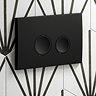 Arezzo Toilet Cistern Frame with Matt Black Dual Flush Plate for Wall Hung Pans - Round Buttons