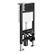 Arezzo Toilet Cistern Frame with Matt Black Dual Flush Plate for Wall Hung Pans - Round Buttons