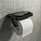 Arezzo Toilet Roll Holder with Shelf - Matt Black Large Image