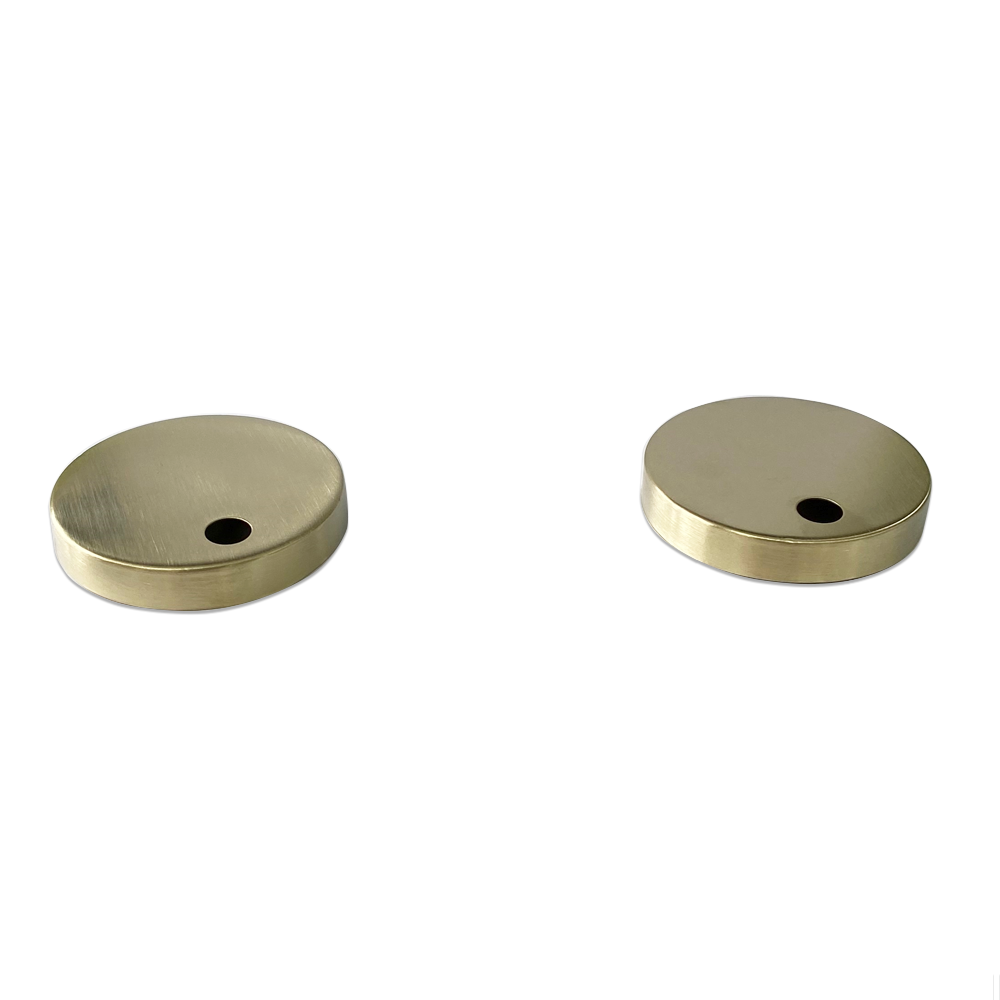 Arezzo Toilet Seat Hinge Cover Caps Brushed Brass Diameter 56mm