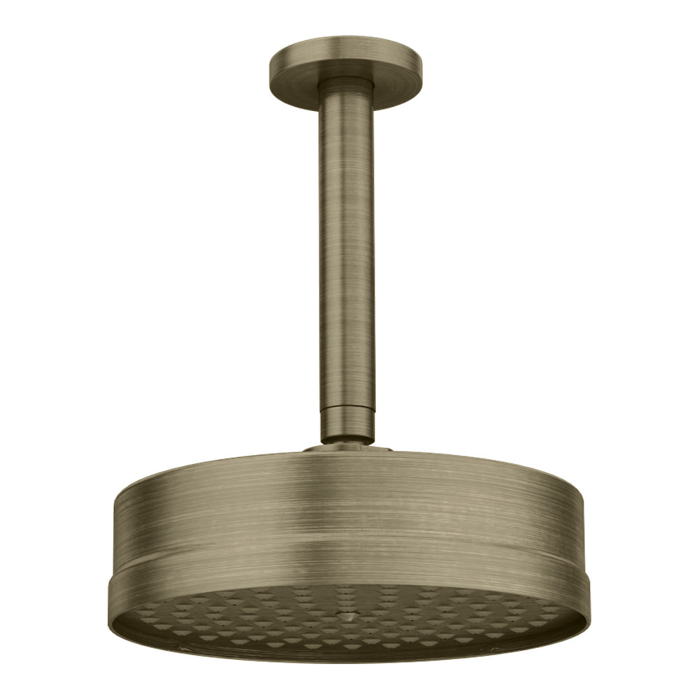 Arezzo Traditional 195mm Shower Head with Ceiling Mounted Arm Antique