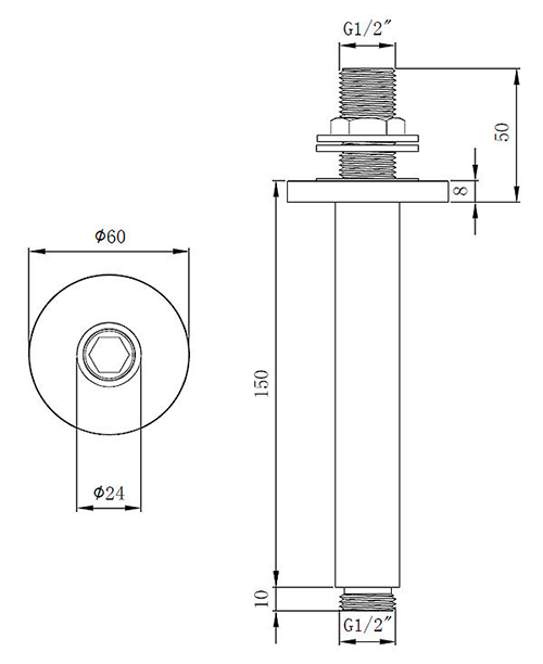 Arezzo Traditional 195mm Shower Head with Ceiling Mounted Arm - Chrome 