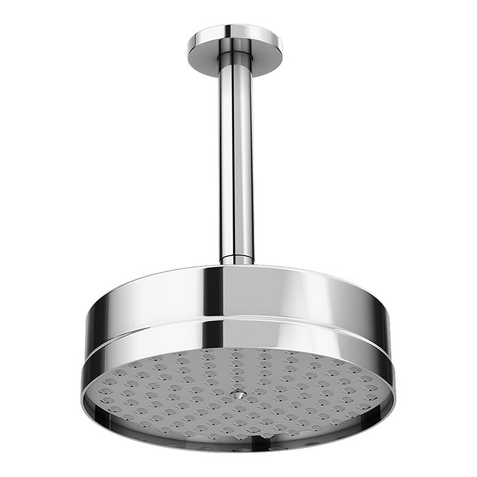 Arezzo Traditional 195mm Shower Head with Ceiling Mounted Arm - Chrome 