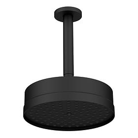 Arezzo Traditional 195mm Shower Head with Ceiling Mounted Arm - Matt Black