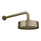 Arezzo Traditional 195mm Shower Head with Wall Mounted Arm - Antique Brass