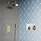 Arezzo Traditional 195mm Shower Head with Wall Mounted Arm - Brushed Brass
