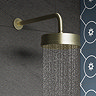 Arezzo Traditional 195mm Shower Head with Wall Mounted Arm - Brushed Brass