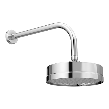 Arezzo Traditional 195mm Shower Head with Wall Mounted Arm - Chrome