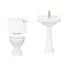 Arezzo Traditional 4-Piece 1TH Bathroom Suite (inc. Brushed Brass Lever)  Profile Large Image