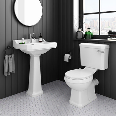 Arezzo Traditional 4-Piece 1TH Bathroom Suite (inc. Chrome Lever)  Profile Large Image