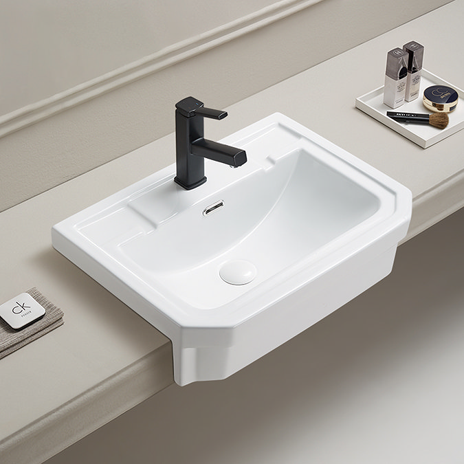 Arezzo Traditional Semi-Recessed Basin 1TH - 574mm Wide  Feature Large Image