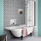 Arezzo Traditional Shower Bath Suite - 1700mm with Matt Black Screen + Leg Set  In Bathroom Large Im