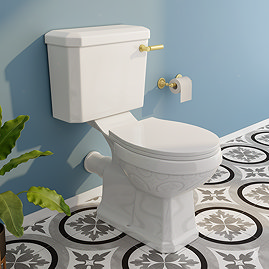 Arezzo Traditional Toilet with Brushed Brass Lever
