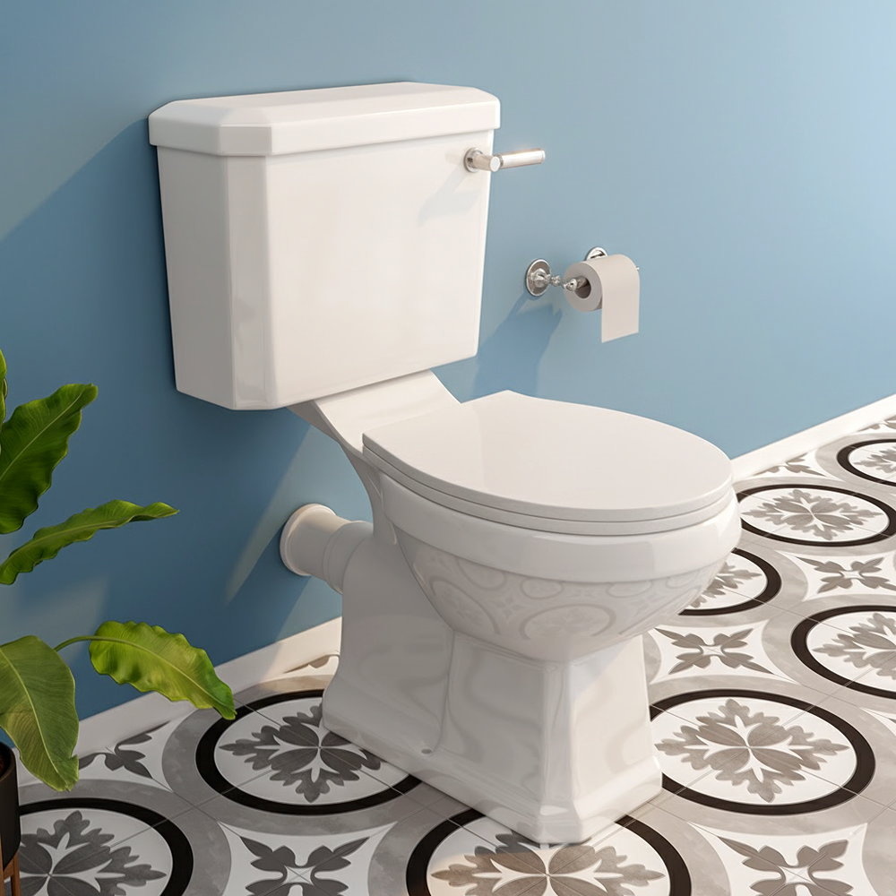 Arezzo Traditional Toilet with Chrome Lever | Victorian Plumbing UK
