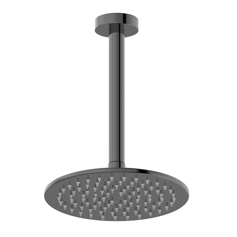 Arezzo Twilight 200mm Thin Round Shower Head + 250mm Ceiling Mounted Arm