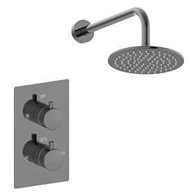 Arezzo Twilight Black Chrome Round Shower Package with Concealed Valve + Head