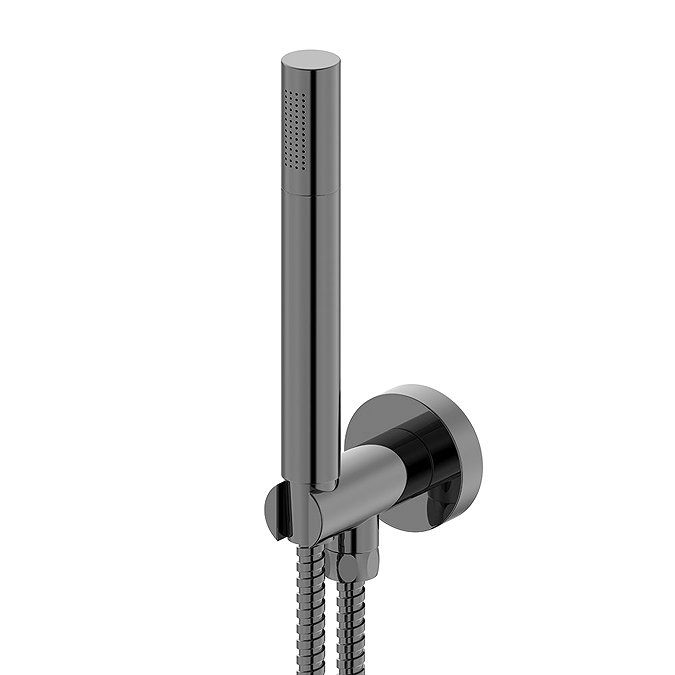 Arezzo Twilight Black Chrome Round Thermostatic Shower Pack with Head + Handset