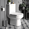 Arezzo Twilight Black Chrome Free Standing Toilet Brush + Holder