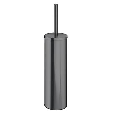 Arezzo Twilight Black Chrome Free Standing Toilet Brush + Holder