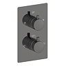 Arezzo Twilight Black Chrome Round Modern Twin Concealed Shower Valve with Diverter