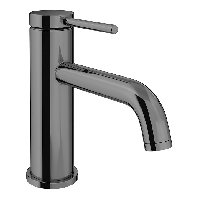 Arezzo Twilight Black Chrome Round Mono Basin Mixer Tap