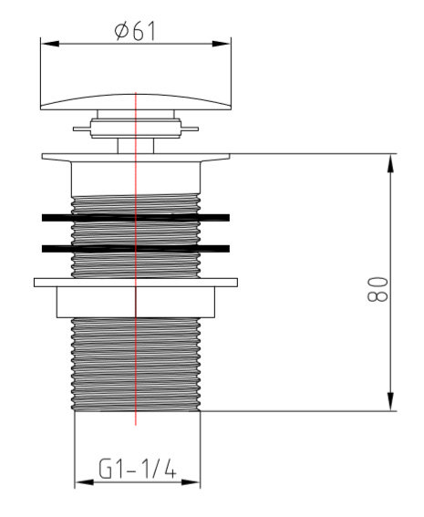 Arezzo Unslotted Click Clack Basin Waste - Chrome