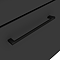 Arezzo Vanity Unit - Matt Black - 600mm 2-Drawer with Worktop, Black Handles, Black Round Basin + Legs