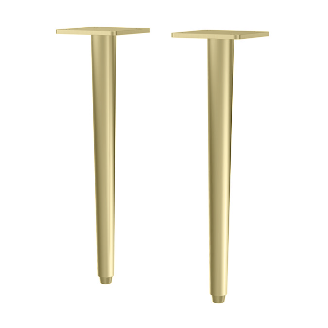Arezzo Vanity Unit - Rustic Oak - 600mm 2-Drawer with Worktop, Brass Handles, White Round Basin and Brass Legs