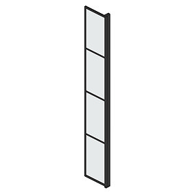 Arezzo RH W300 x H1950 Hinged Matt Black Grid 8mm Return Screen Large Image