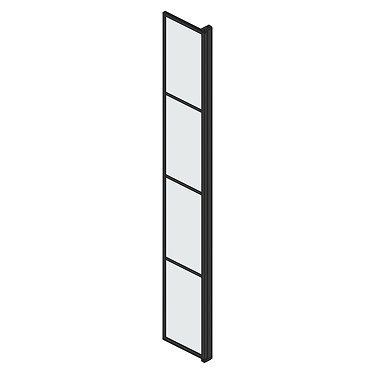 Arezzo W300 x H1950 Hinged Matt Black Grid 8mm Return Screen  Profile Large Image