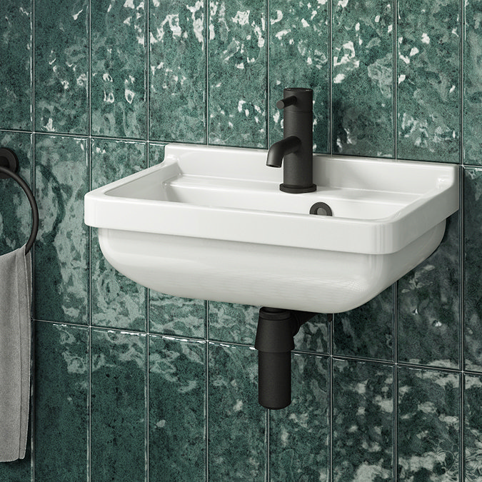 Arezzo Wall Hung Cloakroom Basin 1TH - 460 x 330mm Large Image
